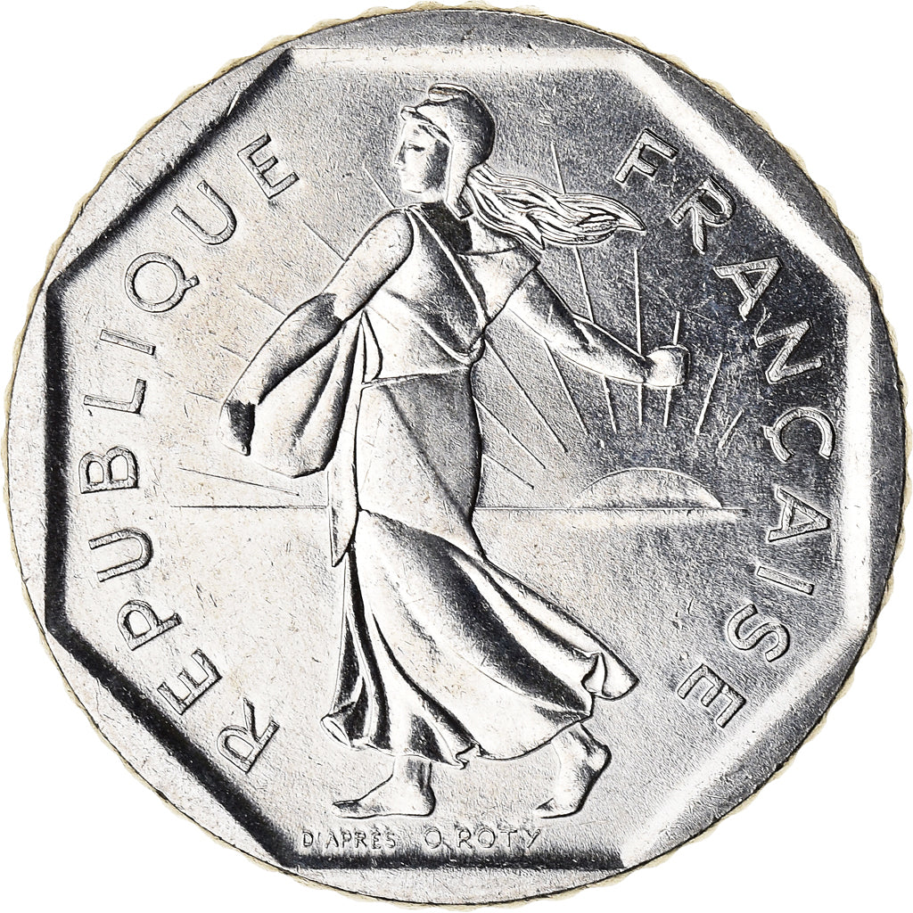 Moneta, Francia, 2 Francs, 1989