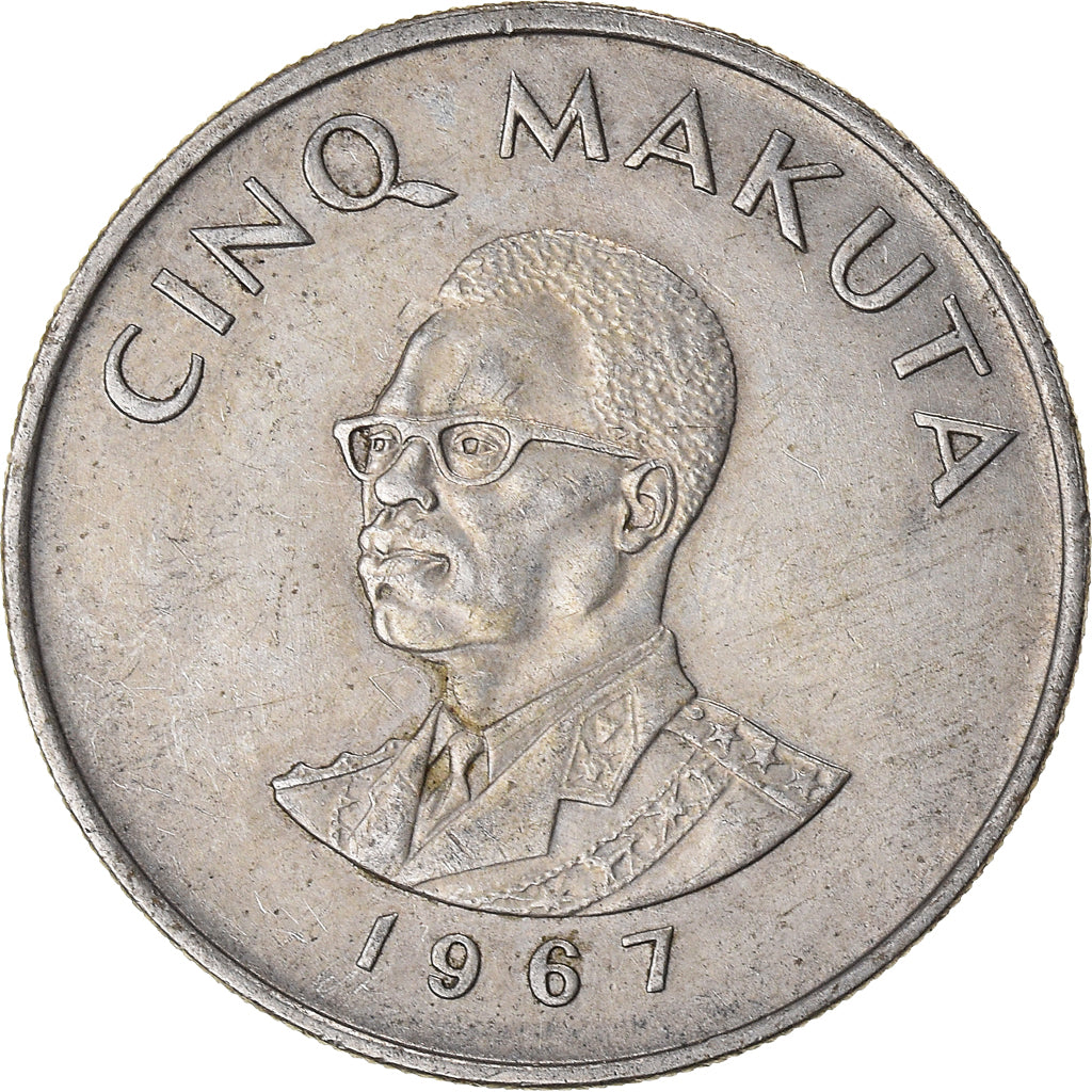 Moeda, CONGO, REPÚBLICA DEMOCRÁTICA, 5 Makuta, 1967
