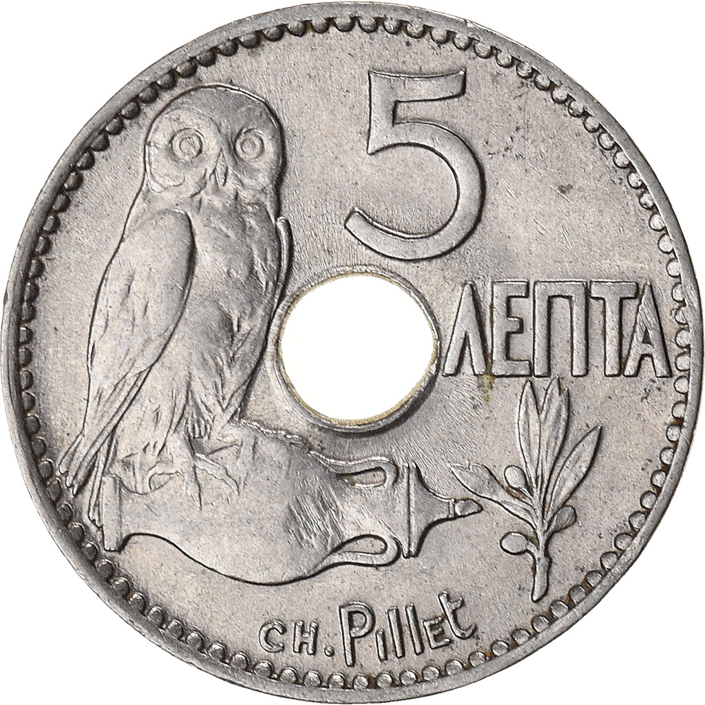 Coin, Greece, 5 Lepta, 1912