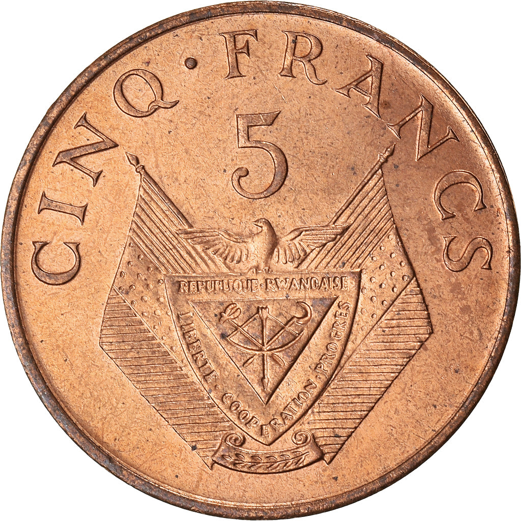Moneta, Ruanda, 5 Francs, 1974