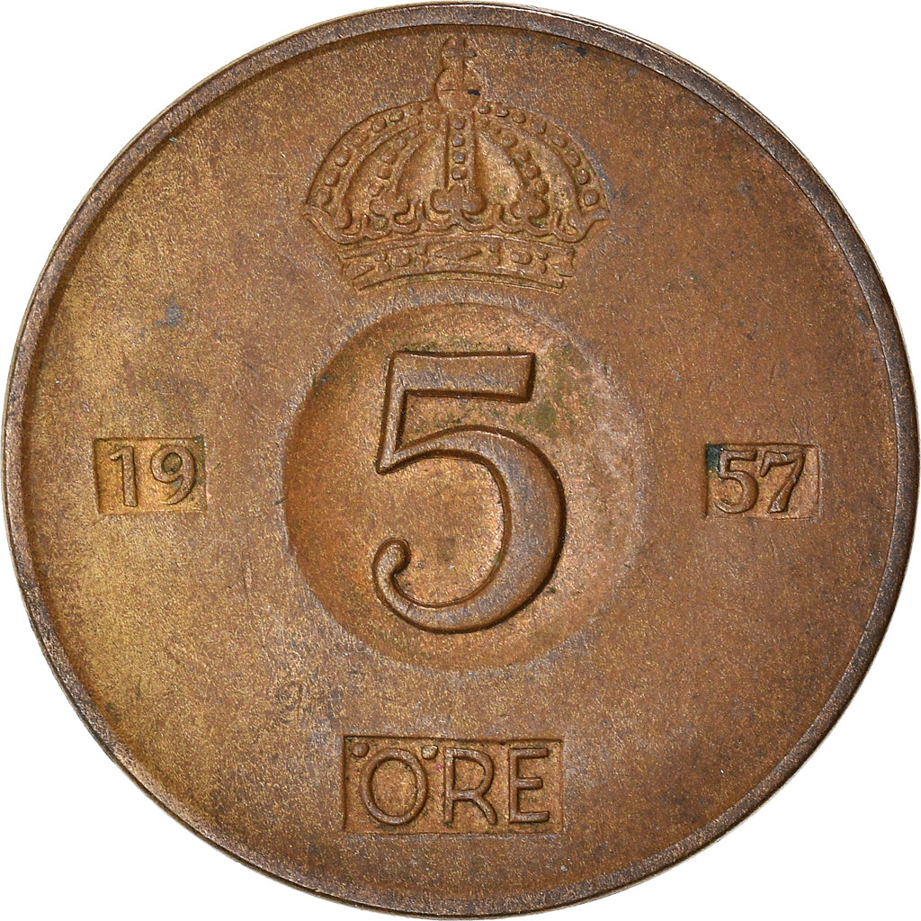 Munten, Zweden, 5 Öre, 1957