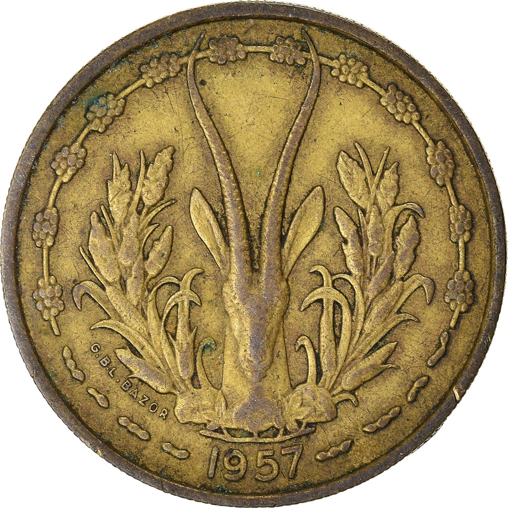 Moeda, África Ocidental Francesa, 25 Francs, 1957