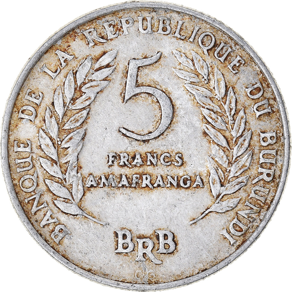 Coin, Burundi, 5 Francs, 1969