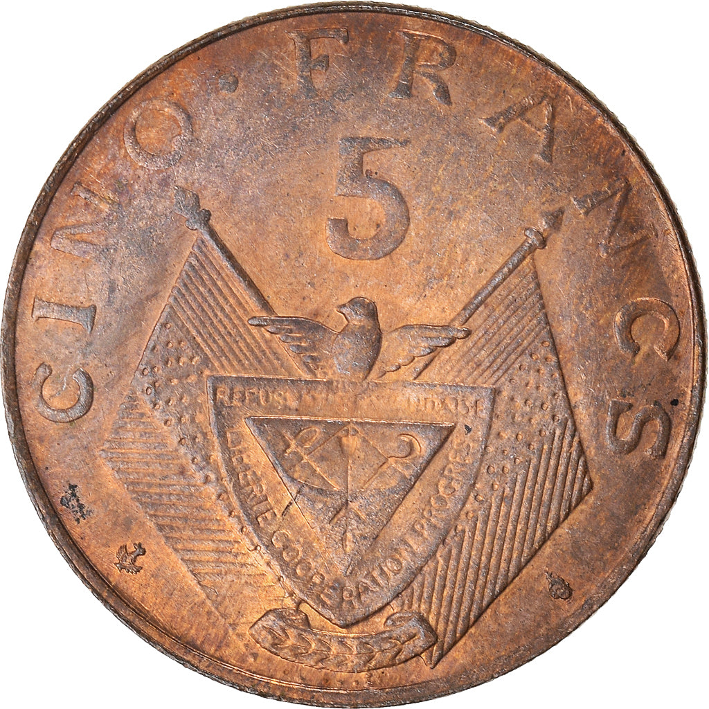 Munten, Rwanda, 5 Francs, 1964