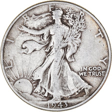 Coin, United States, Half Dollar, 1943, Philadelphia, EF(40-45), Silver, KM:142