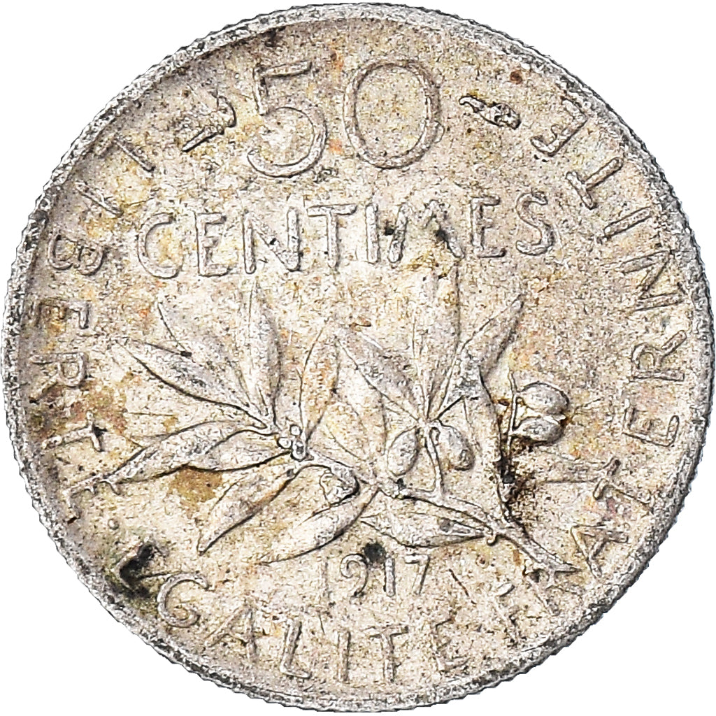 Monnaie, France, 50 Centimes, 1917