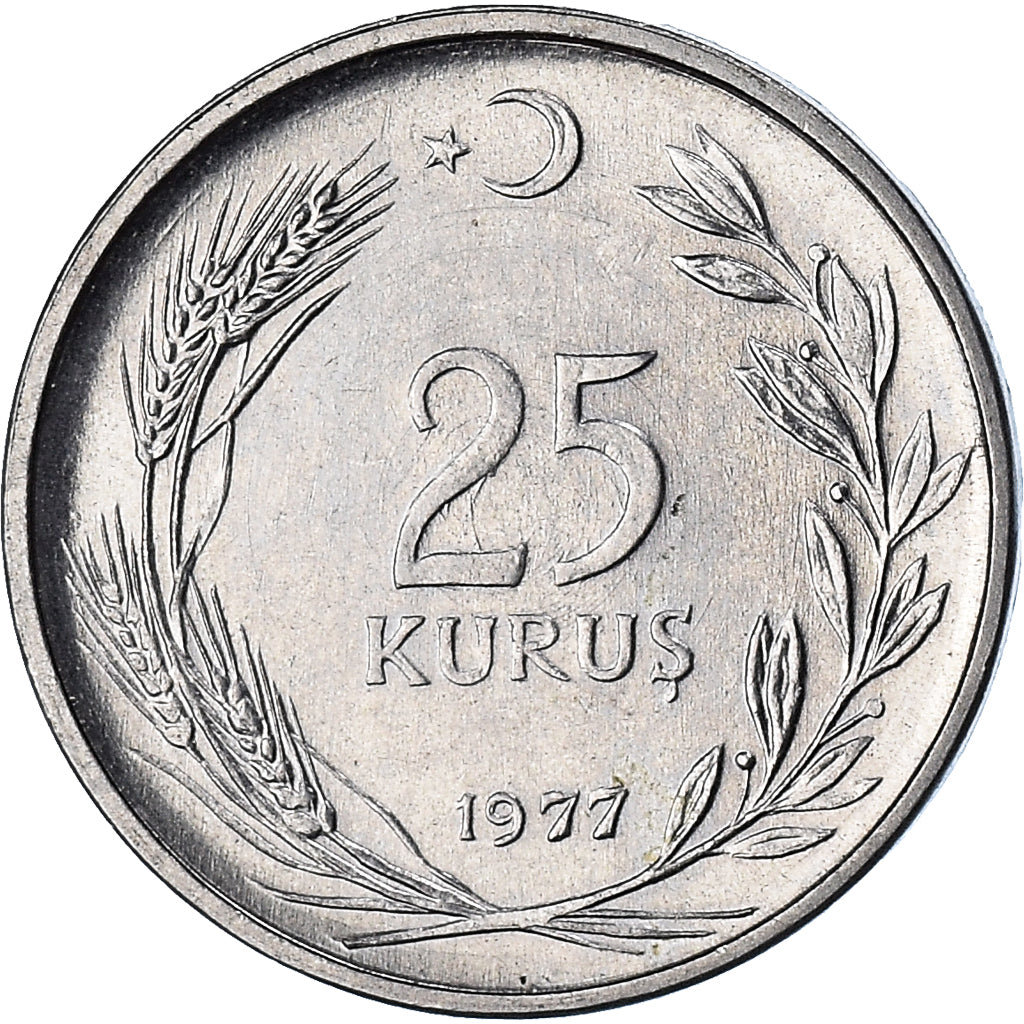 Moneda, Turquía, 25 Kurus, 1977