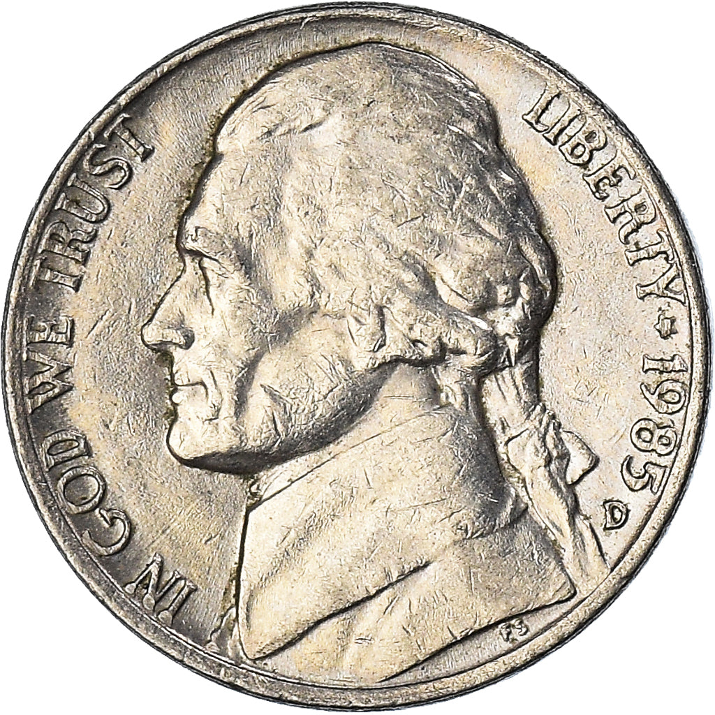Coin, United States, 5 Cents, 1985