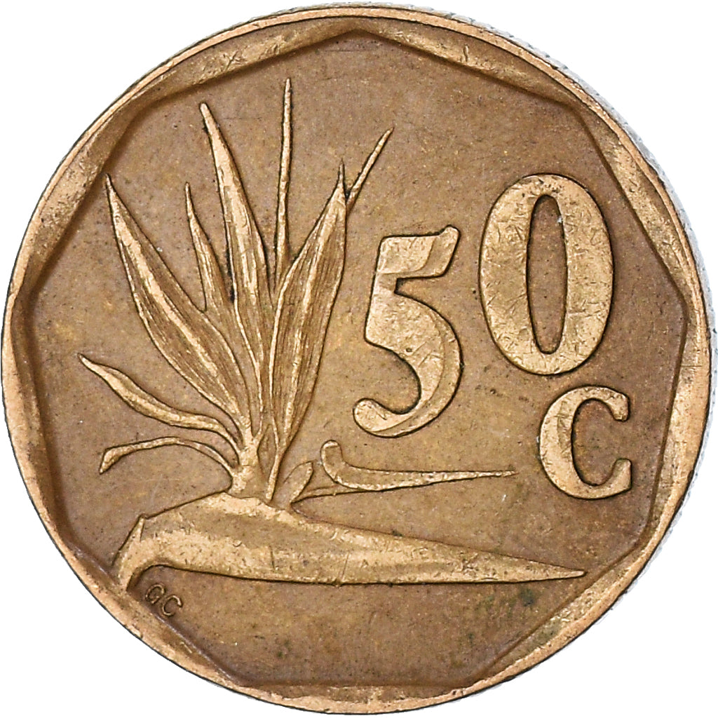 Moeda, África do Sul, 50 Cents, 1993
