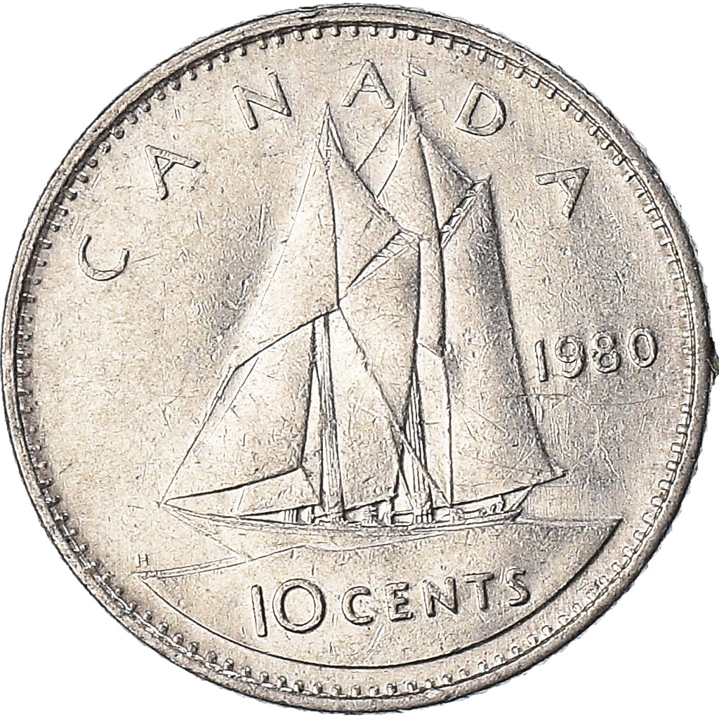 Moneda, Canadá, 10 Cents, 1980