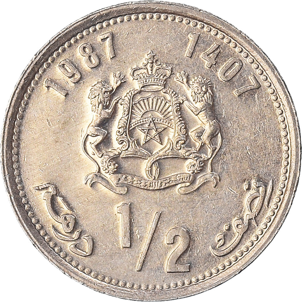 Moneta, Maroko, 1/2 Dirham, 1987