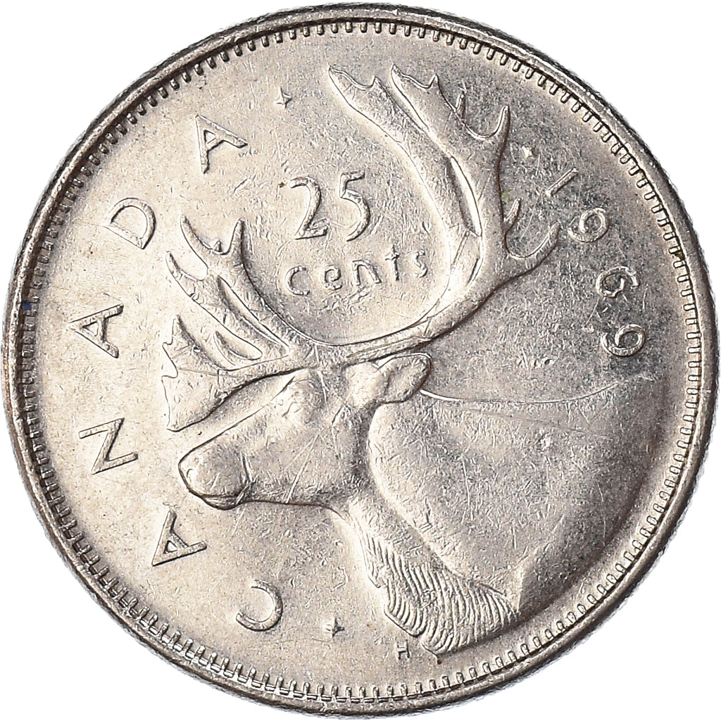 Moneda, Canadá, 25 Cents, 1969