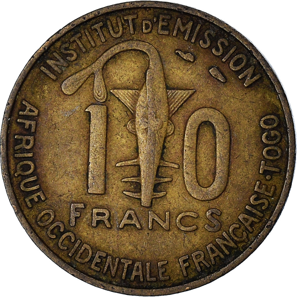 Coin, French West Africa, 10 Francs, 1957