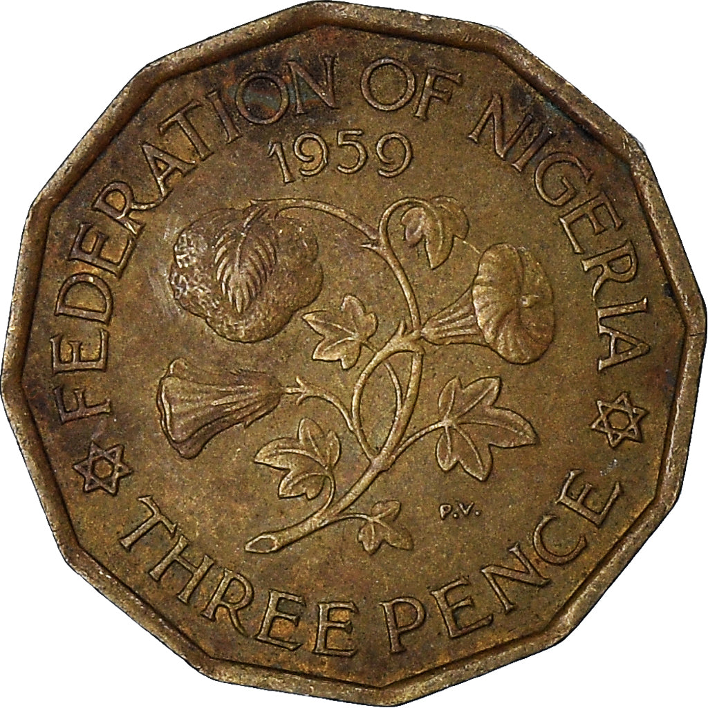 Monnaie, Nigéria, 3 Pence, 1959