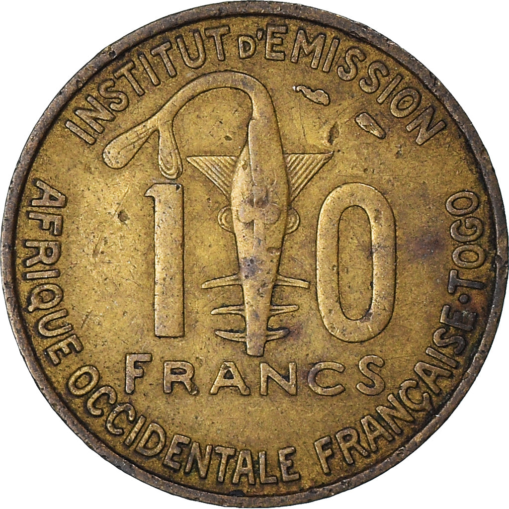 Coin, French West Africa, 10 Francs, 1957