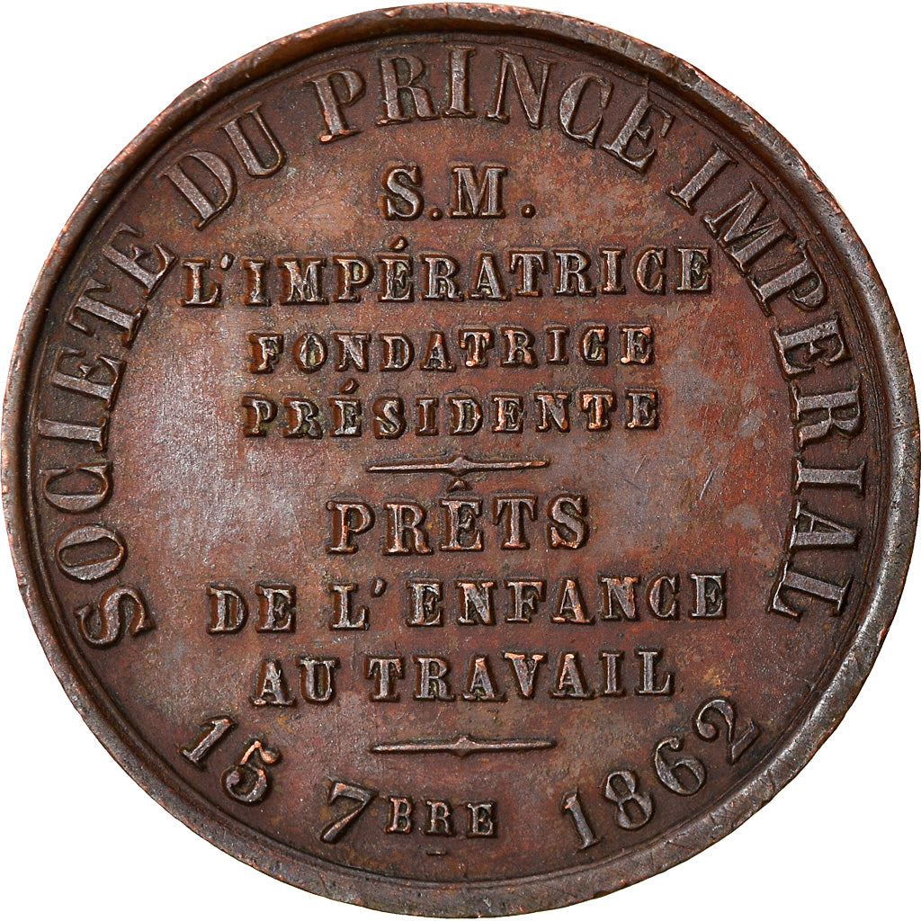 France, Jeton, Napoléon IV, Société du Prince Impérial, Enfance au Travail