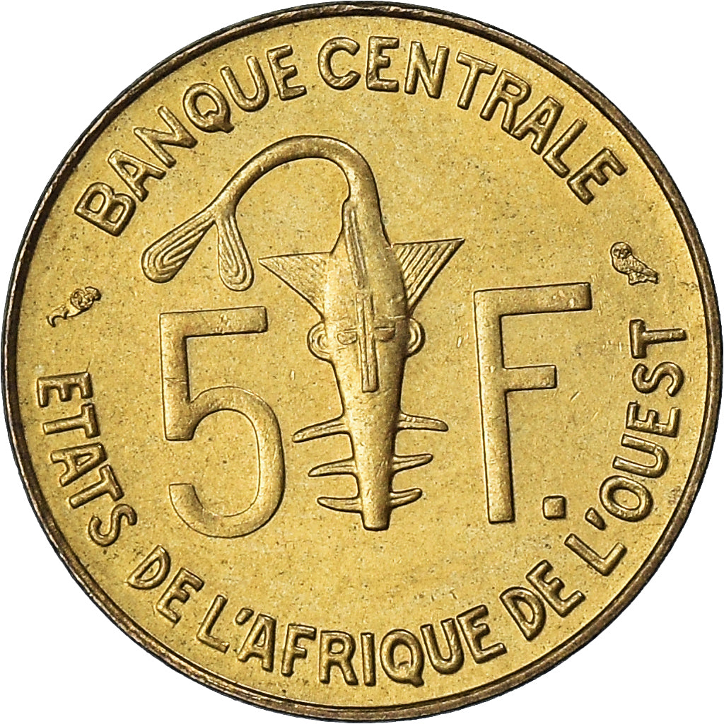 Coin, West African States, 5 Francs, 1968
