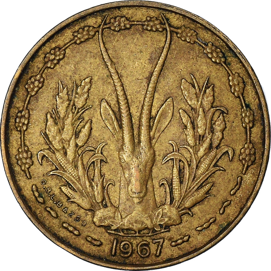 Moneda, Estados del África Occidental, 10 Francs, 1967