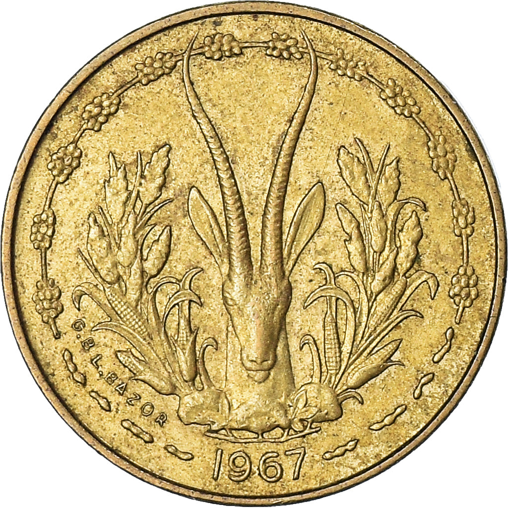 Coin, West African States, 5 Francs, 1967