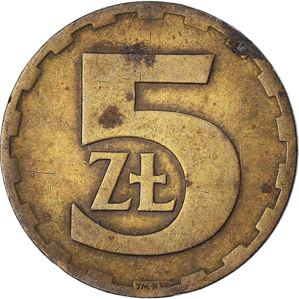 Münze, Polen, 5 Zlotych, 1977