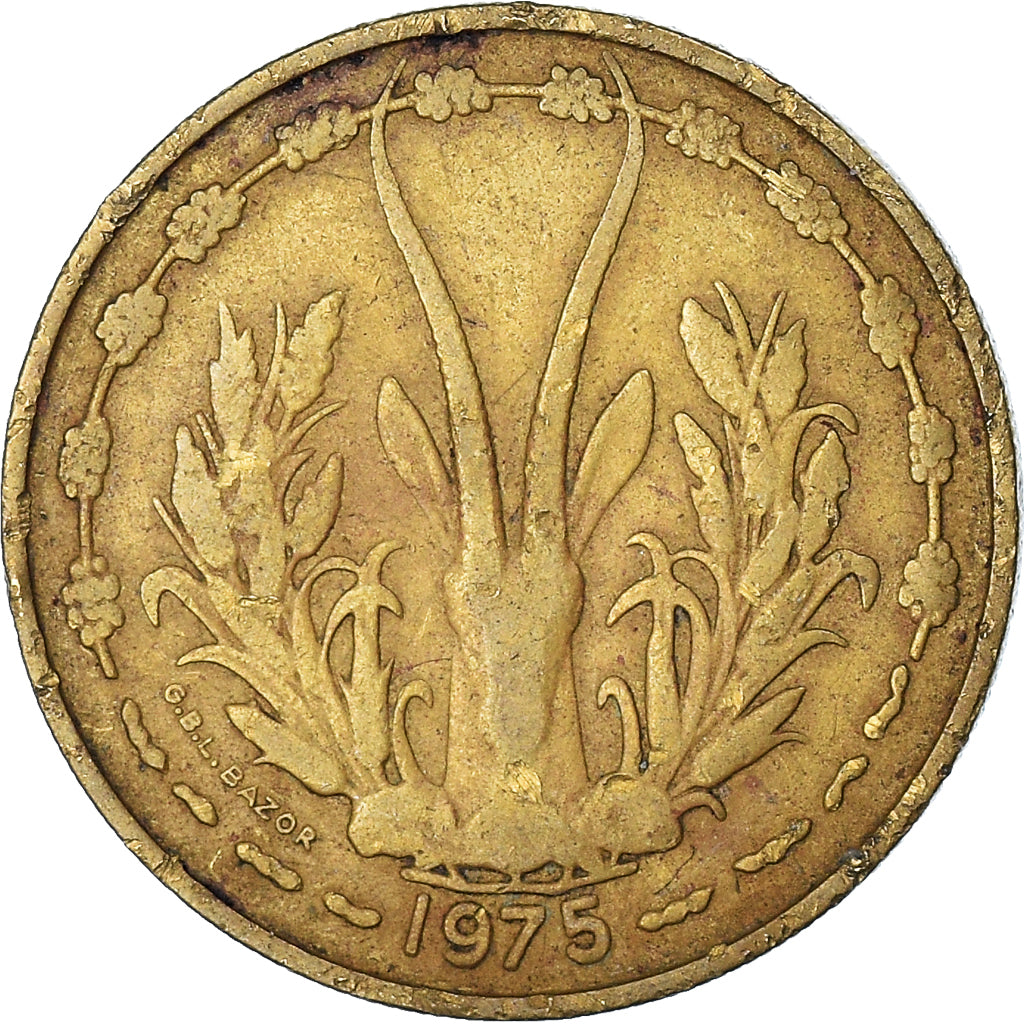 Moneda, Estados del África Occidental, 25 Francs, 1975