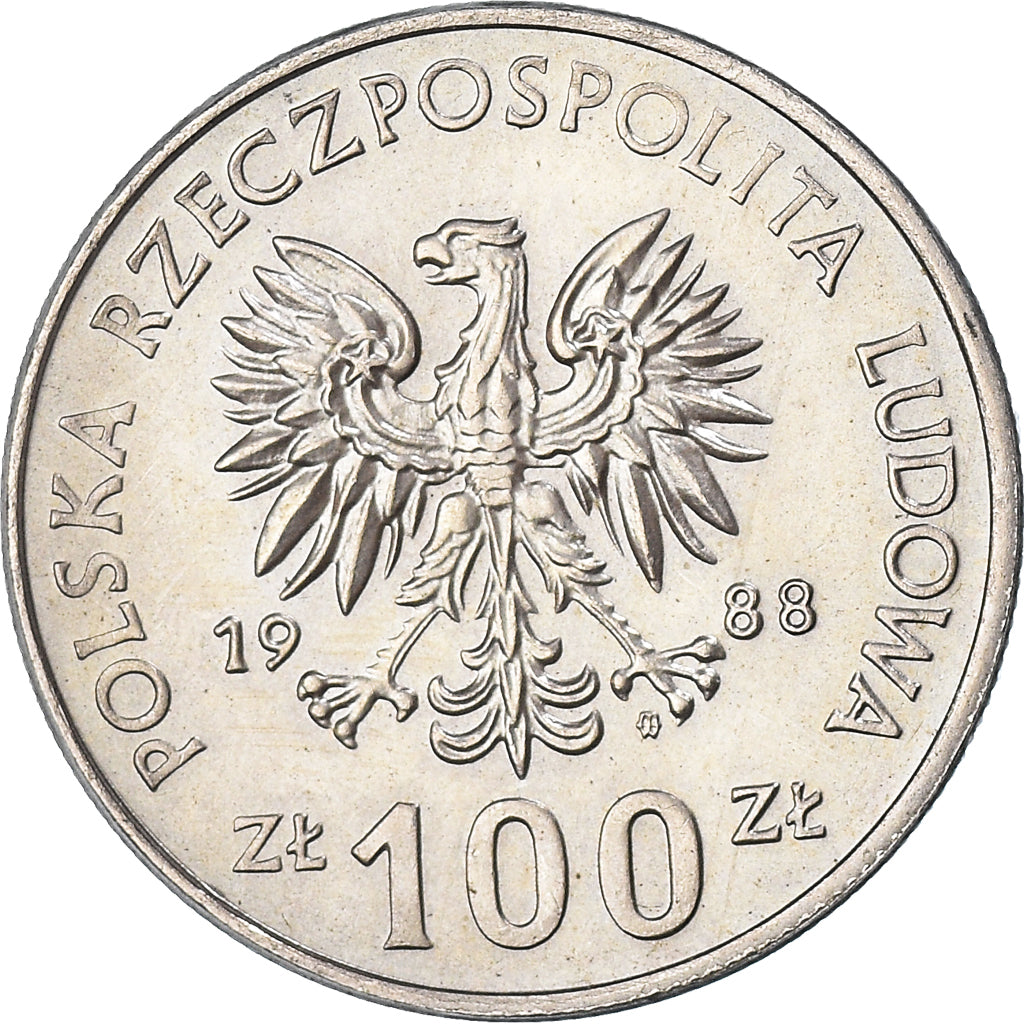 Moneta, Polonia, 100 Zlotych, 1988