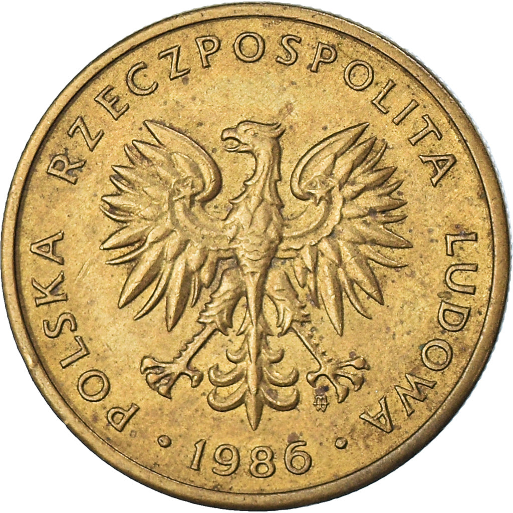 Coin, Poland, 5 Zlotych, 1986