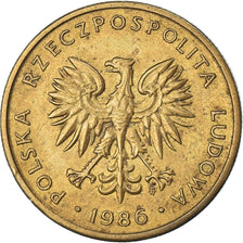 Coin, Poland, 5 Zlotych, 1986