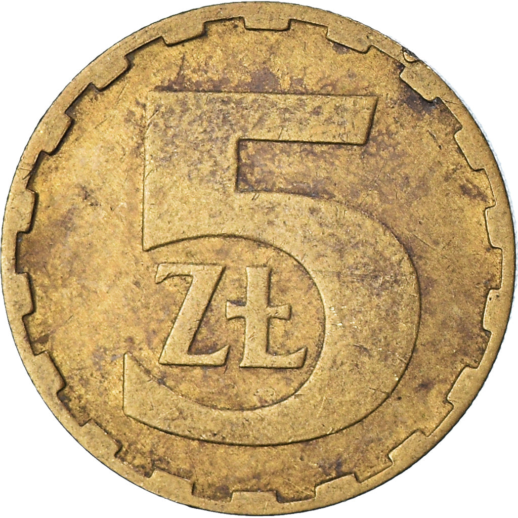 Coin, Poland, 5 Zlotych, 1986