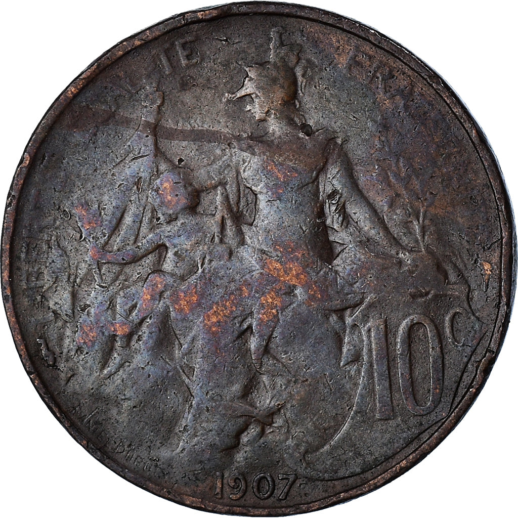 Moneta, Francja, 10 Centimes, 1907