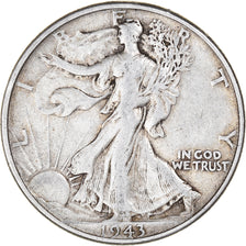Coin, United States, Half Dollar, 1943, Philadelphia, EF(40-45), Silver, KM:142