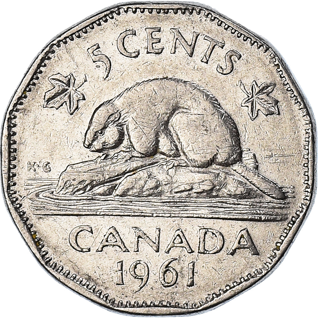 Moneda, Canadá, 5 Cents, 1961
