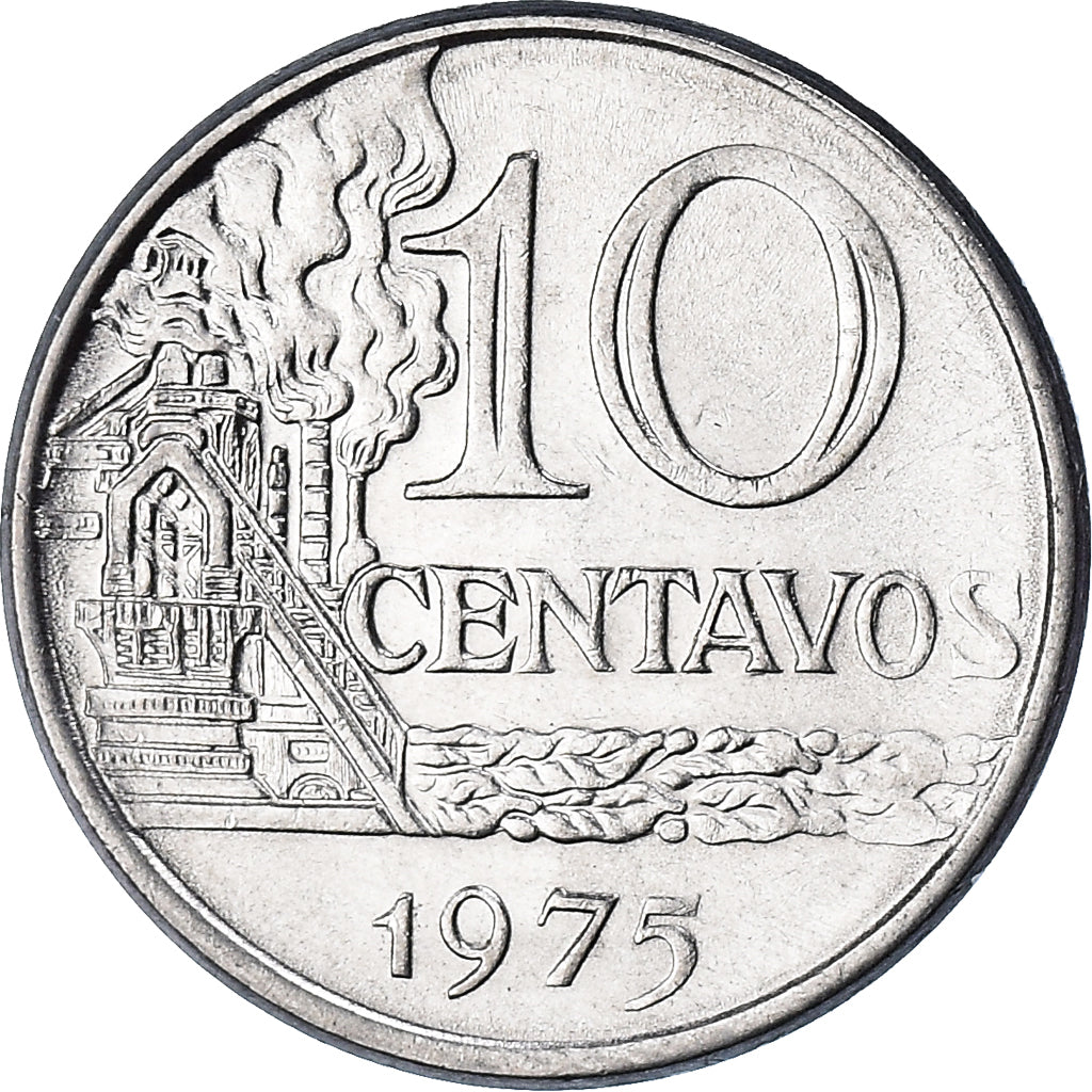 Coin, Brazil, 10 Centavos, 1975