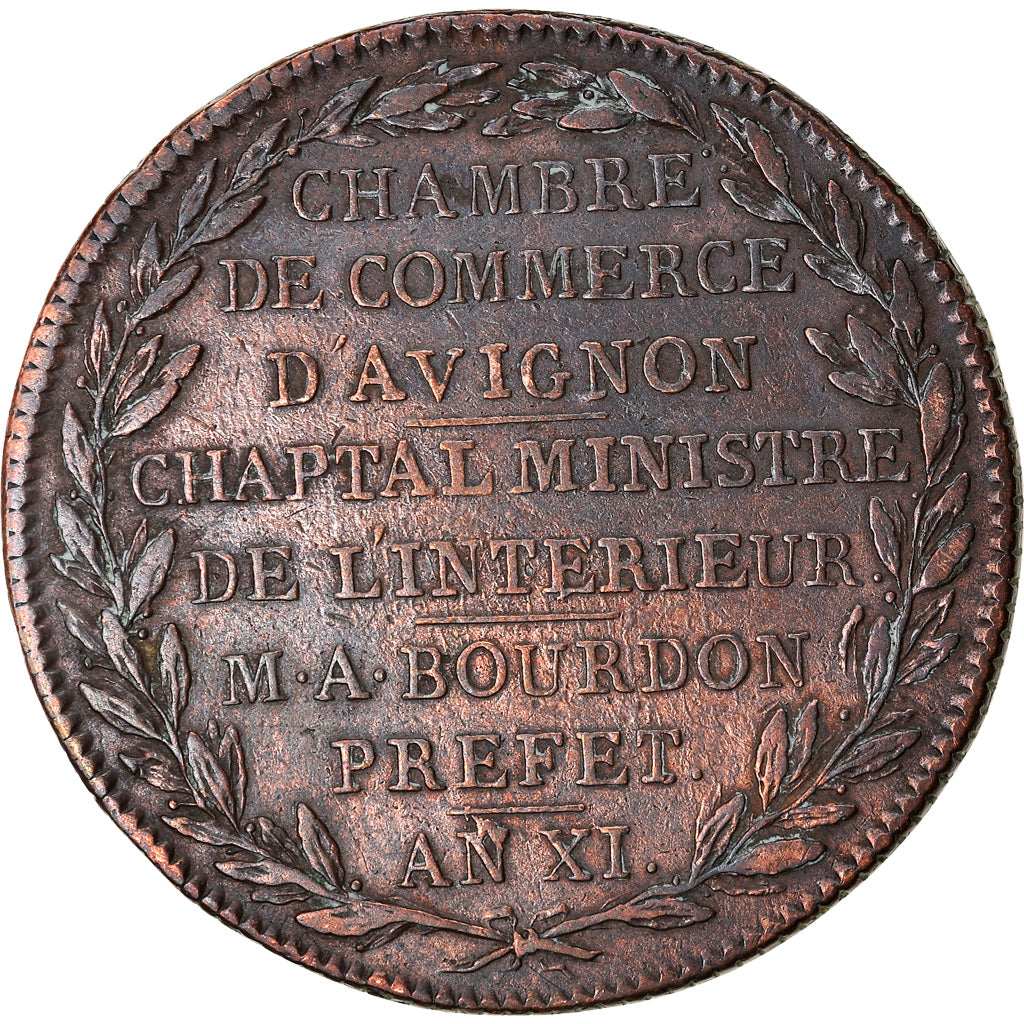 France, Token, Napoleon I, Comtat, Chambre de Commerce d'Avignon, 1803, Andrieu