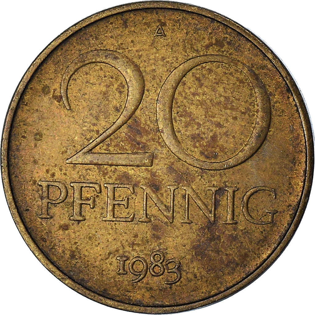Moeda, ALEMANHA - REPÚBLICA DEMOCRÁTICA, 20 Pfennig, 1983