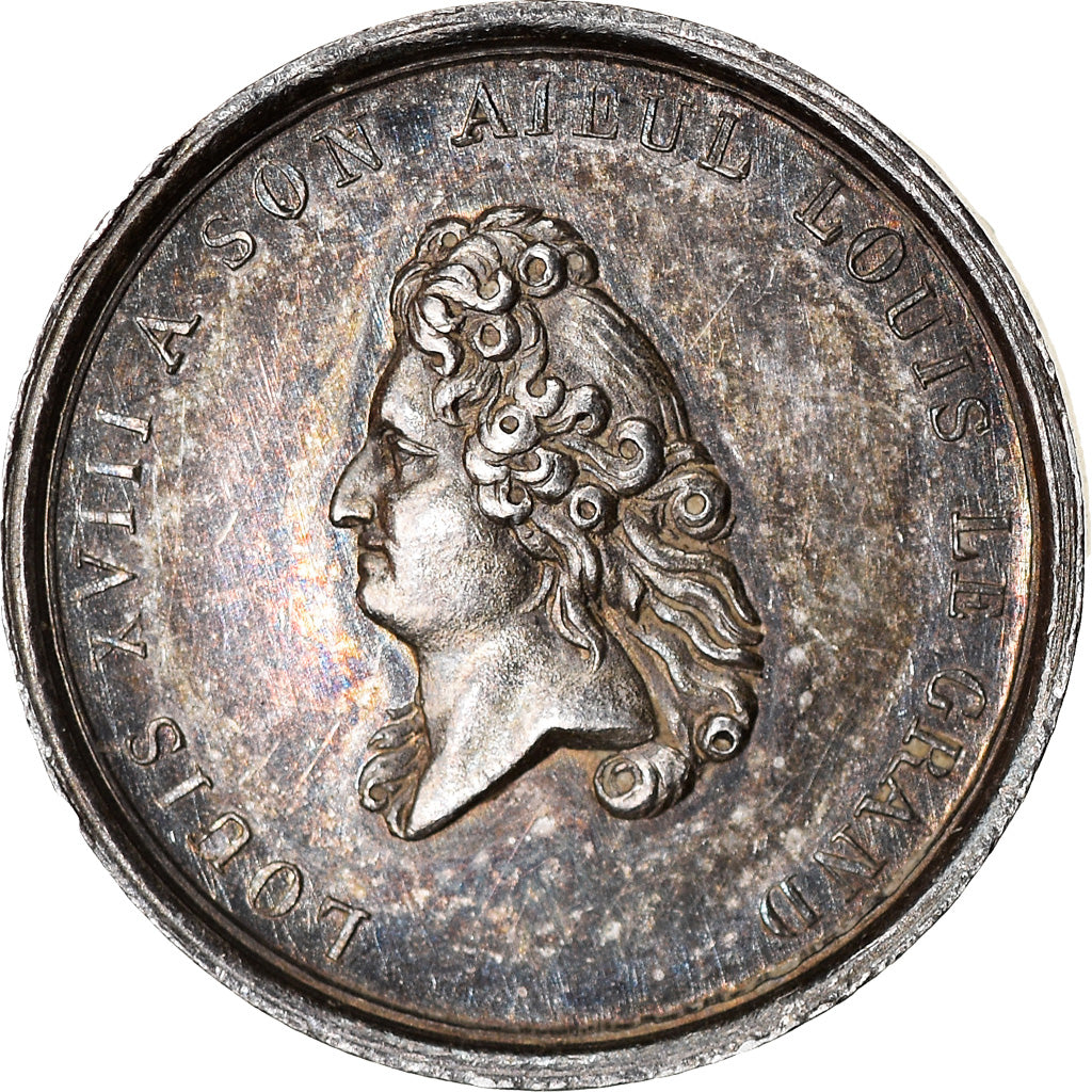 France, Médaille, Quinaire, Louis XVIII, History, 1822, Caqué, SPL, Argent