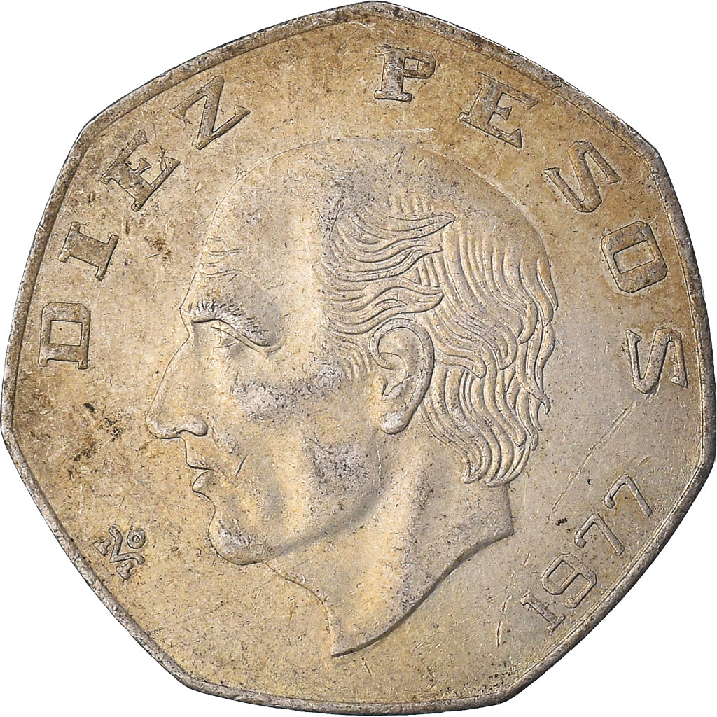 Münze, Mexiko, 10 Pesos, 1977