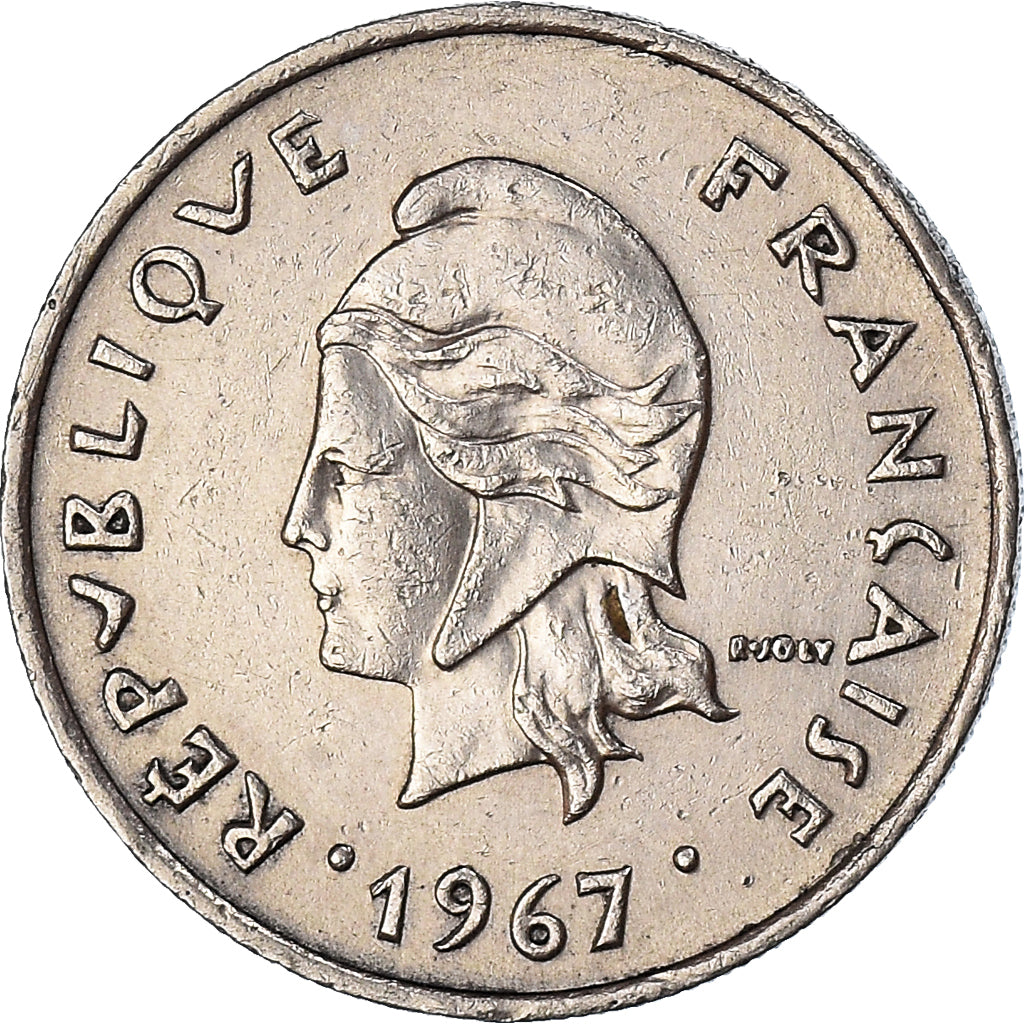 Moneda, Polinesia francesa, 10 Francs, 1967