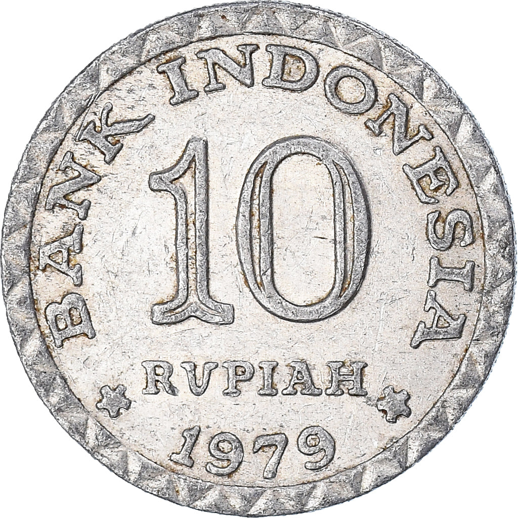 Moneda, Indonesia, 10 Rupiah, 1979