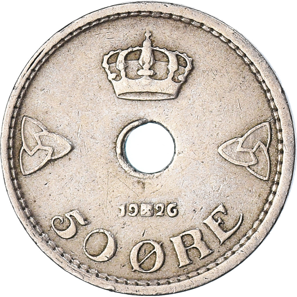 Monnaie, Norvège, 50 Öre, 1926