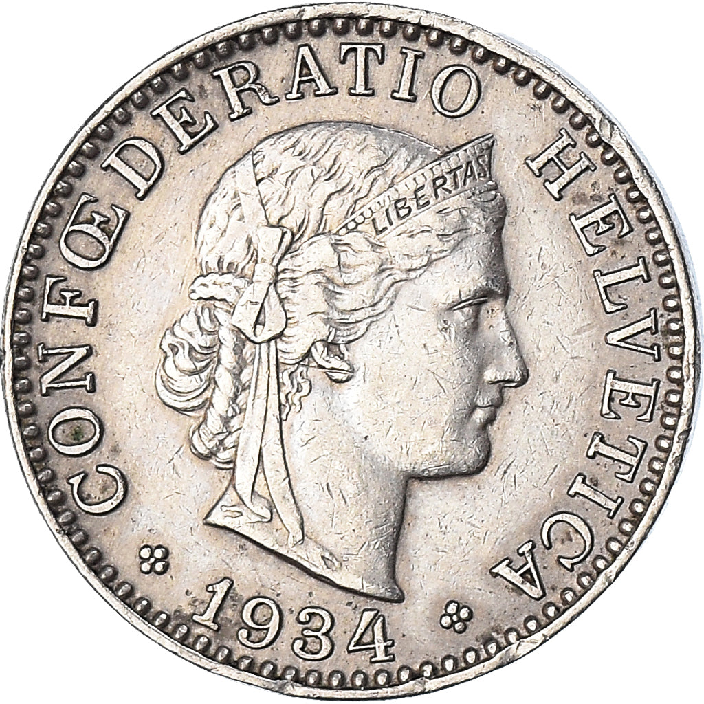 Coin, Switzerland, 20 Rappen, 1934