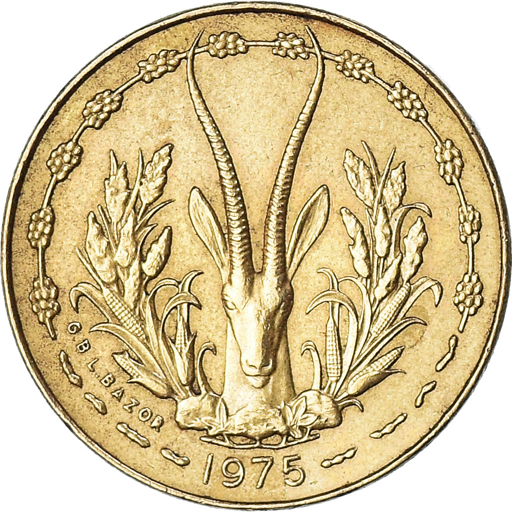 Moneta, Kraje Afryki Zachodniej, 5 Francs, 1975