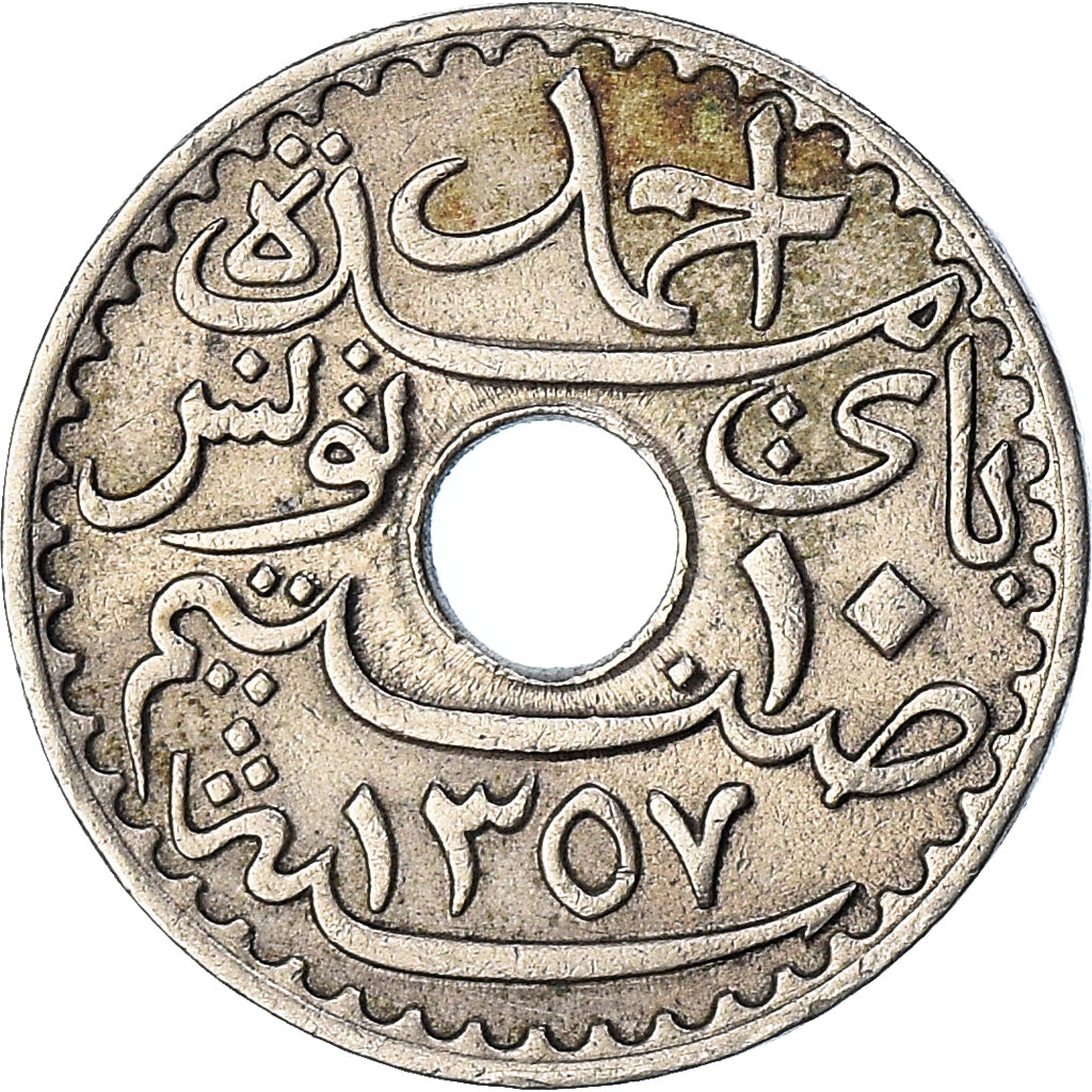 Munten, Tunisië, 10 Centimes, 1938
