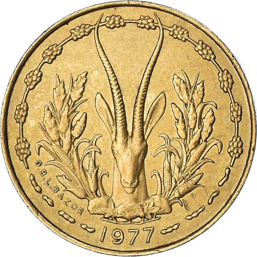 Moneda, Estados del África Occidental, 5 Francs, 1977
