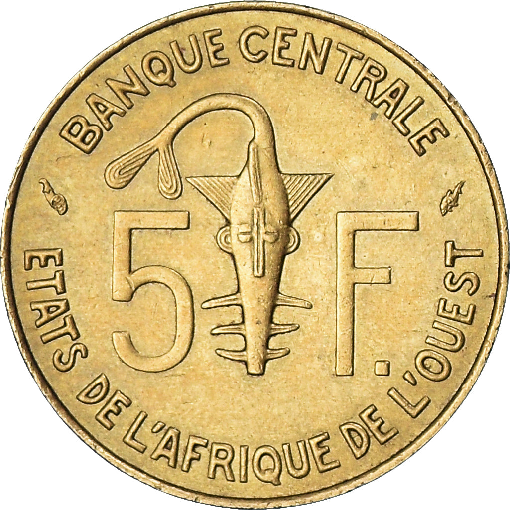 Moneda, Estados del África Occidental, 5 Francs, 1977