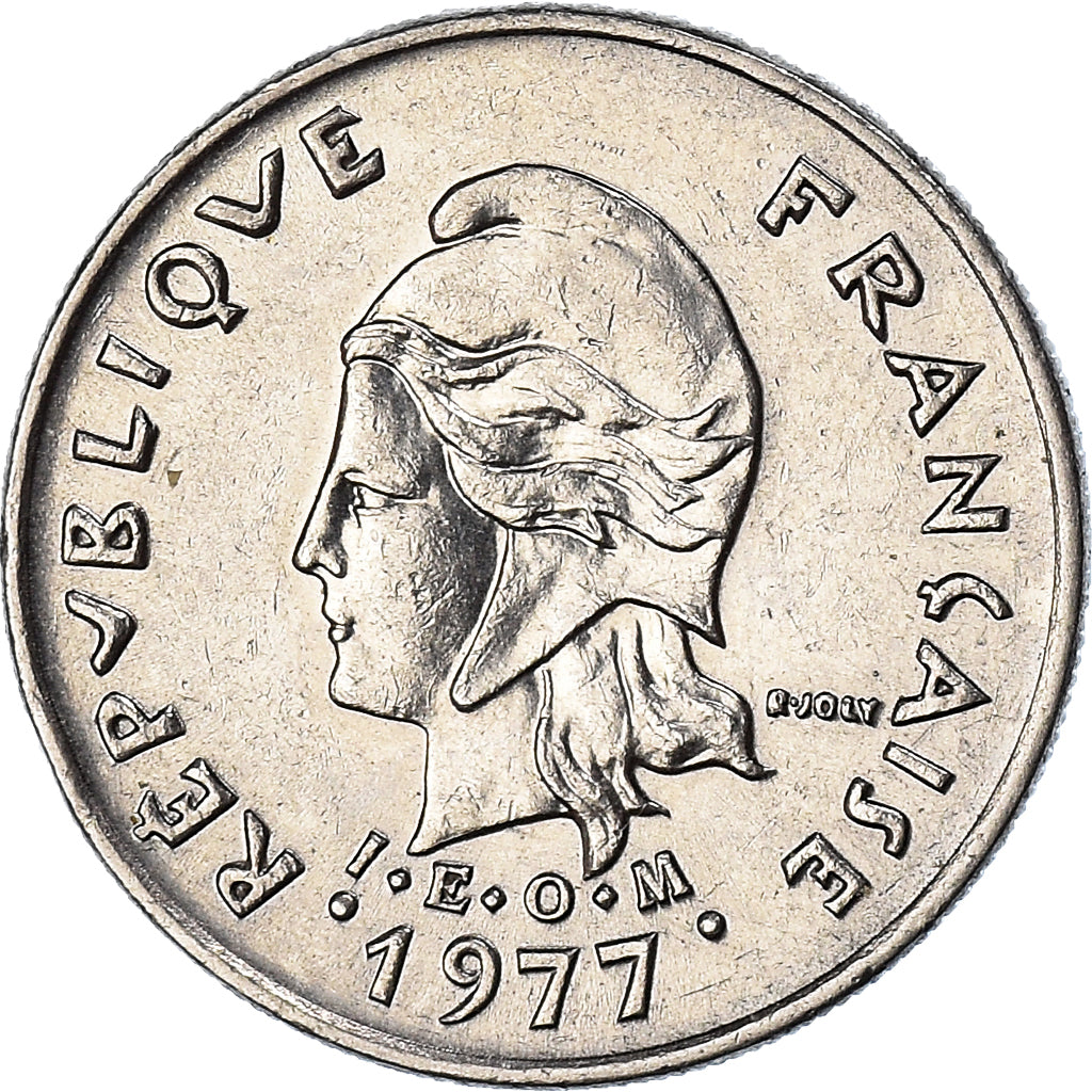 Coin, New Caledonia, 10 Francs, 1977