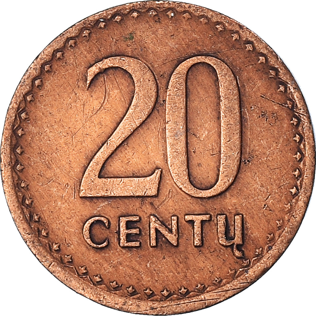 Monnaie, Lituanie, 20 Centu, 1991