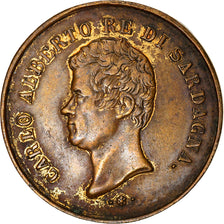 Italiaanse staten, Token, Carlo Alberto Re di Sardagna, 1848, ZF+, Tin