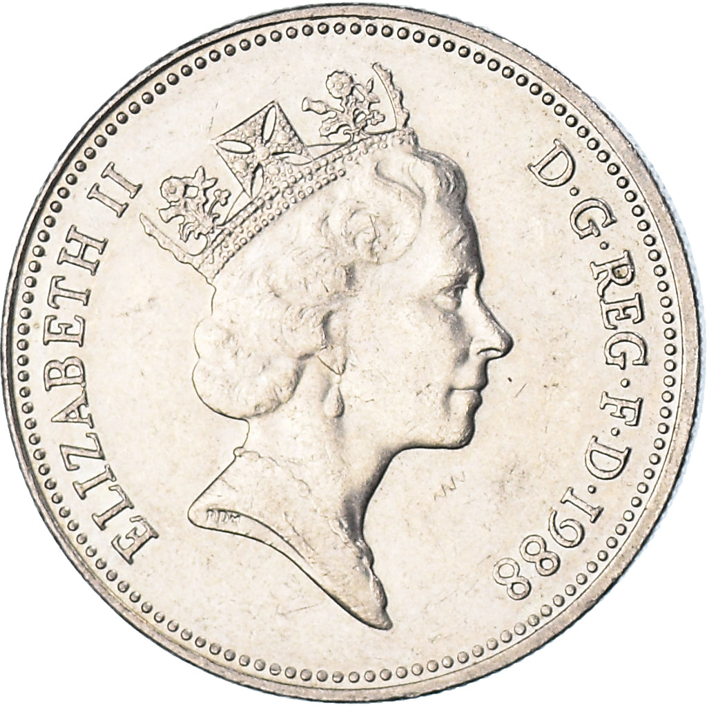Moneda, Gran Bretaña, 5 Pence, 1988