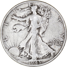 Münze, Vereinigte Staaten, Half Dollar, 1943, Philadelphia, S+, Silber, KM:142